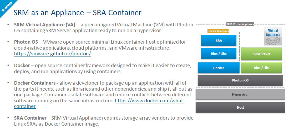 Vmware Releases New Photon Os Based Srm Appliance Welcome To Vsphere Land